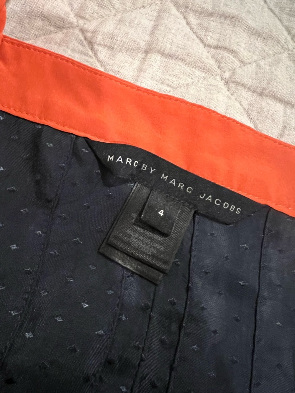 Marc Jacobs Black Silk Tank with Rust Trim - Picture 4 of 7